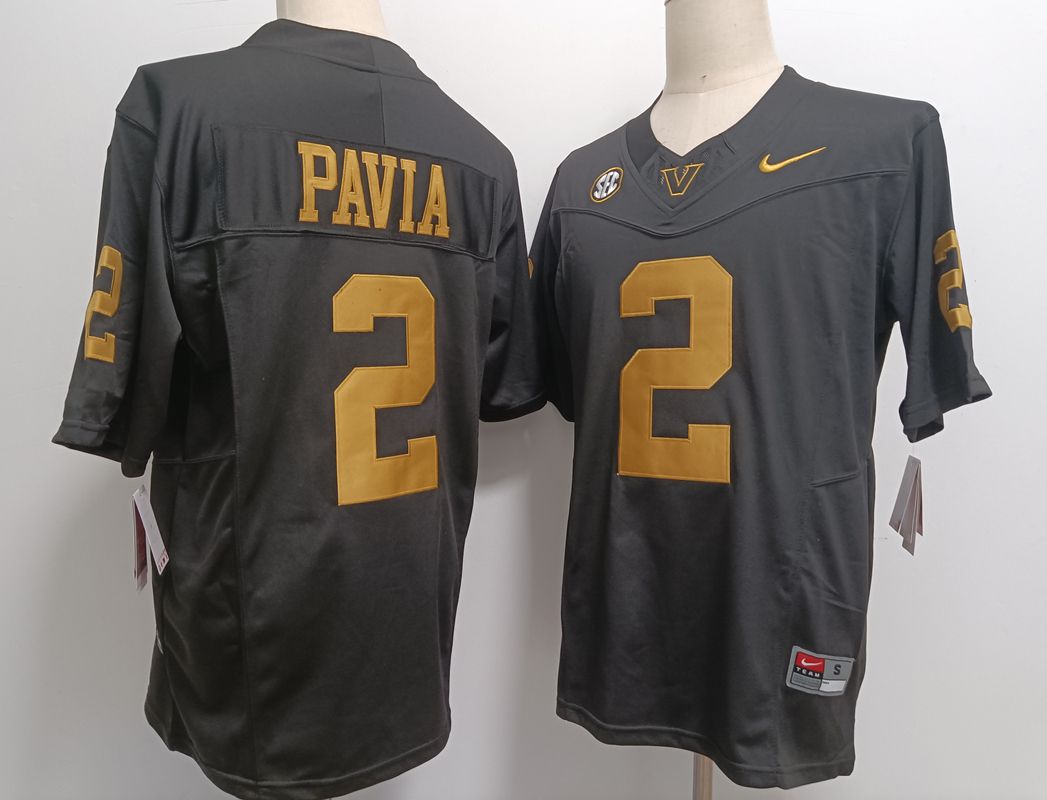 Men #2 Pavia Black Nike 2025 NCAA Jersey style 1->more ncaa teams->NCAA Jersey